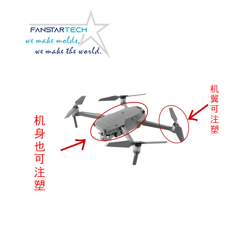 航天航空無人機(jī)飛行器螺旋槳蓋板機(jī)翼注塑模具塑料配件加工廠家